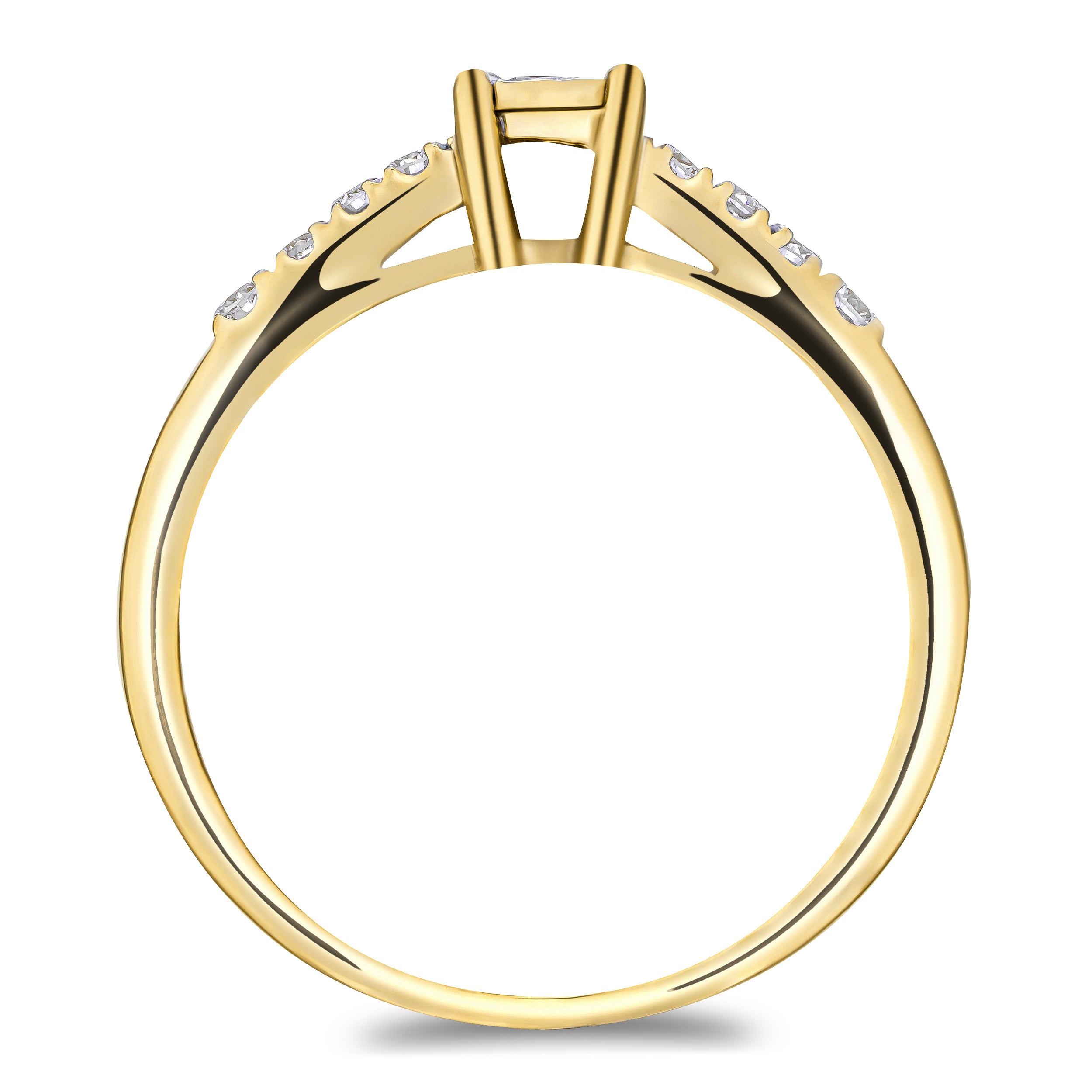 Lab Diamond Side Stone Engagement Ring 0.25ct H/Si in 18K Gold Vermeil
